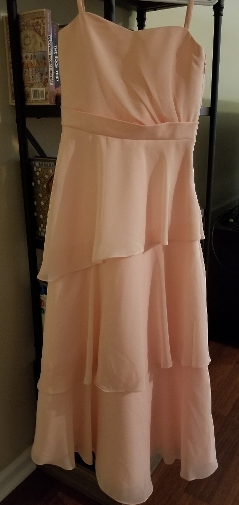 Mock sweetheart neck gown, pinky-peach color, NWT